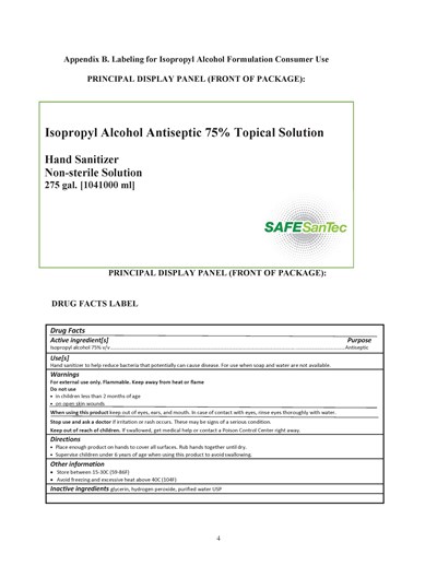 1041000 mL Label (Safesantec Label Template 275 Gal Label Front And Back (1))
